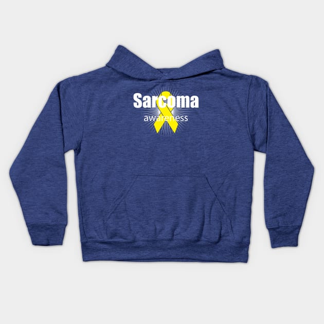 Yellow for Sarcoma Awareness Kids Hoodie by BarbC